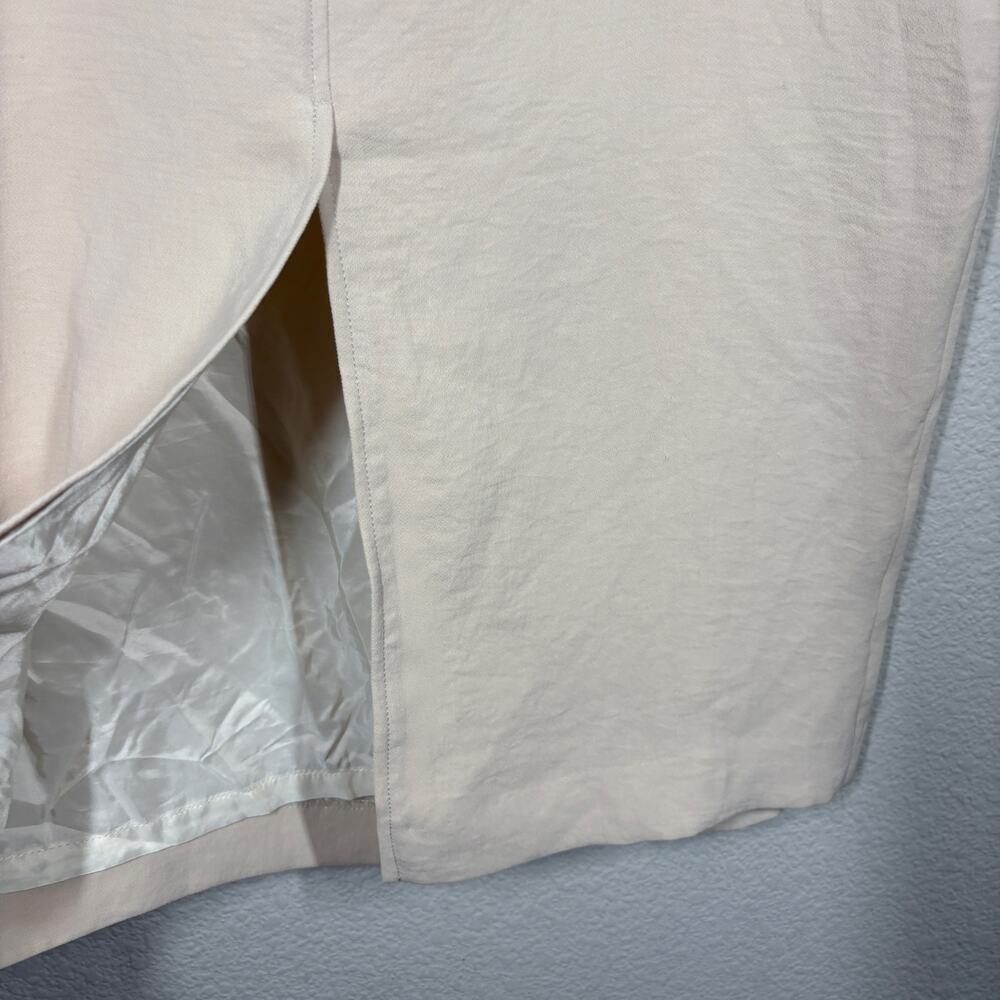Iris Setlakwe Size 12 High Waisted Pencil Skirt Almond Front Slit Pockets Canada - Picture 4 of 8
